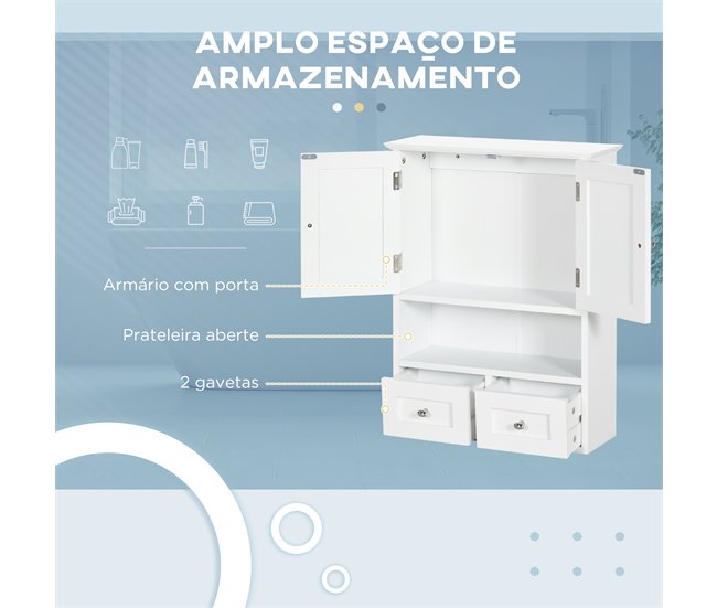 Armario de Pared MDF kleankin, hogar - baño 50 Blanco