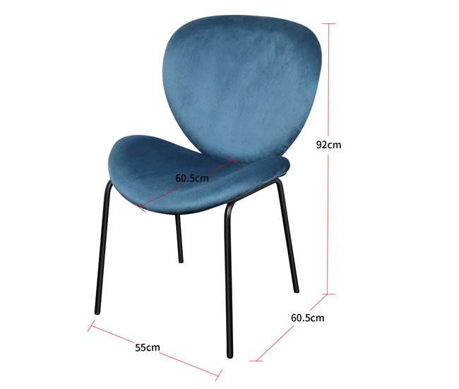 Pack de 2 sillas de comedor TULIPA  Azul