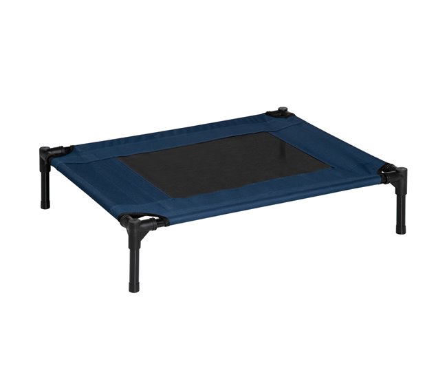Cama Elevada para Mascotas Acero, Tela Oxford PawHut Azul