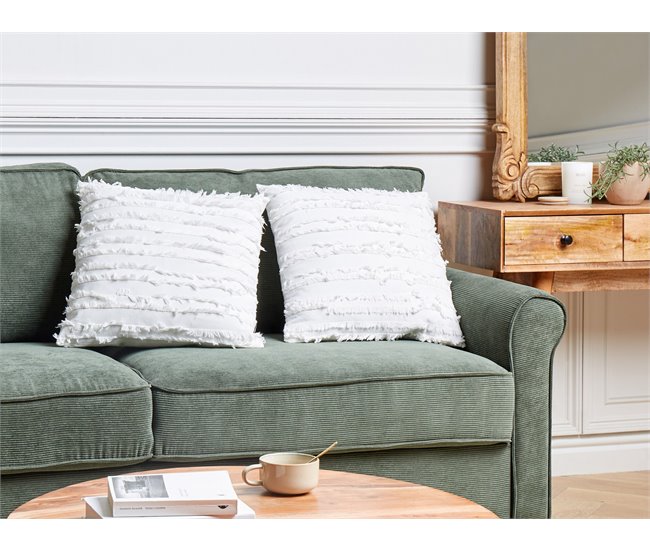 Beliani Cojín decorativo MAKNEH Blanco