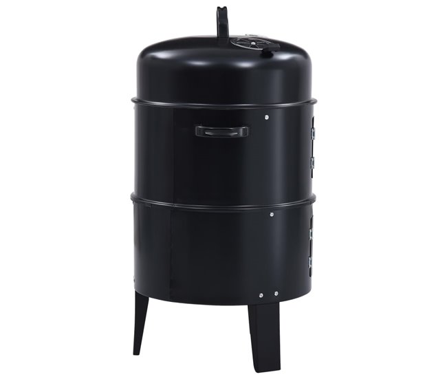 VidaXL Barbacoa 3 en 1 ahumador de carbón Negro