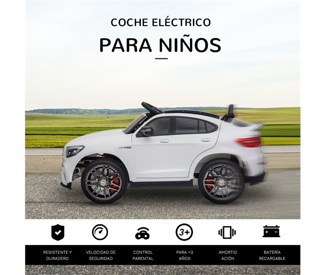 Coche Eléctrico PP, Acero HOMCOM Blanco