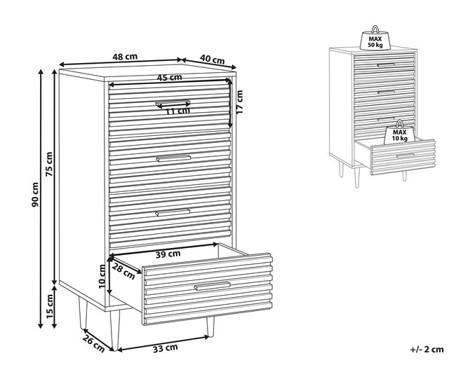 Beliani Cómoda KEITH Madera Oscura
