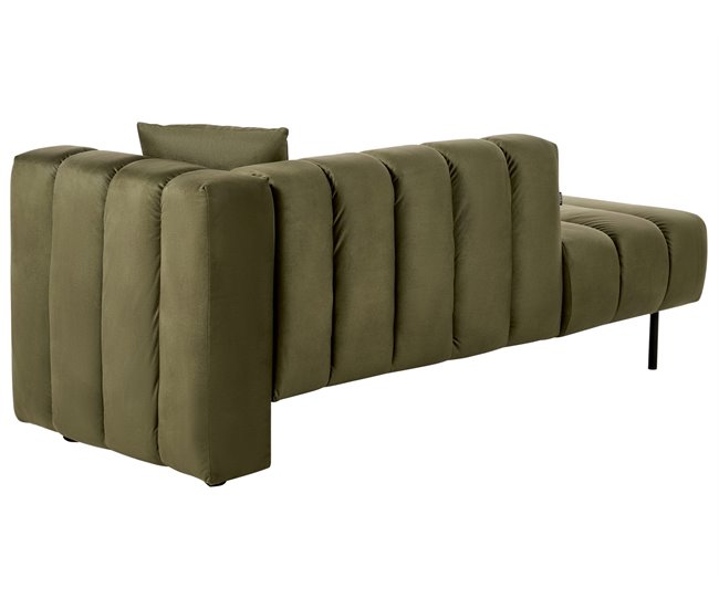 Beliani Chaise longue derecho Terciopelo LANNILS Verde