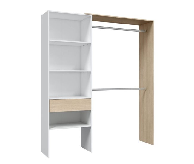 Armario vestidor Natural/ Blanco