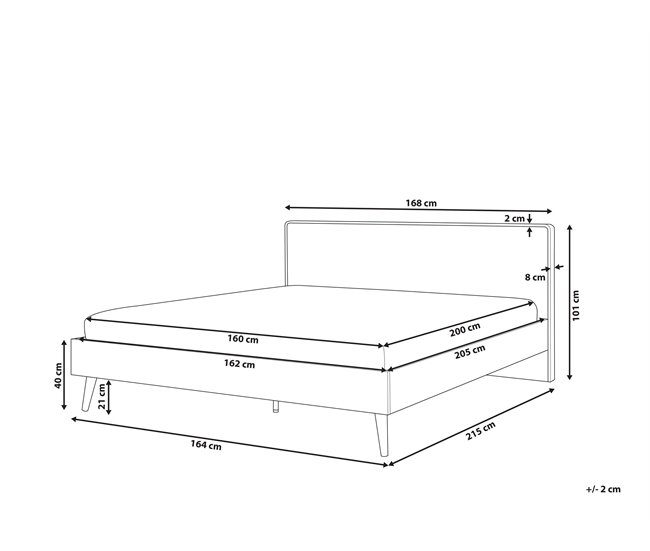Beliani Cama LED MDF SERRIS 168x215 Marron