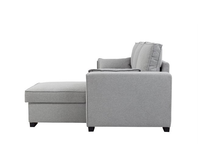 Chaise longue con cama MARLON reversible 3 plazas gris Gris
