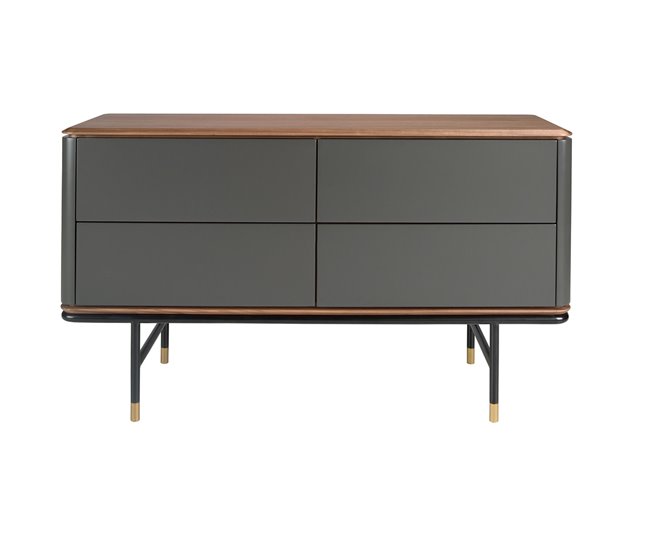 Cómoda madera, acero 7172 Gris Oscuro