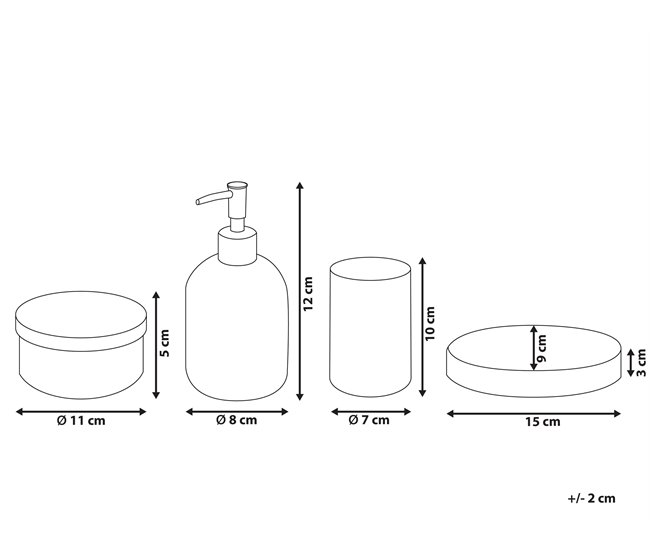 Beliani Conjunto de accesorios de baño TELMA Lavanda