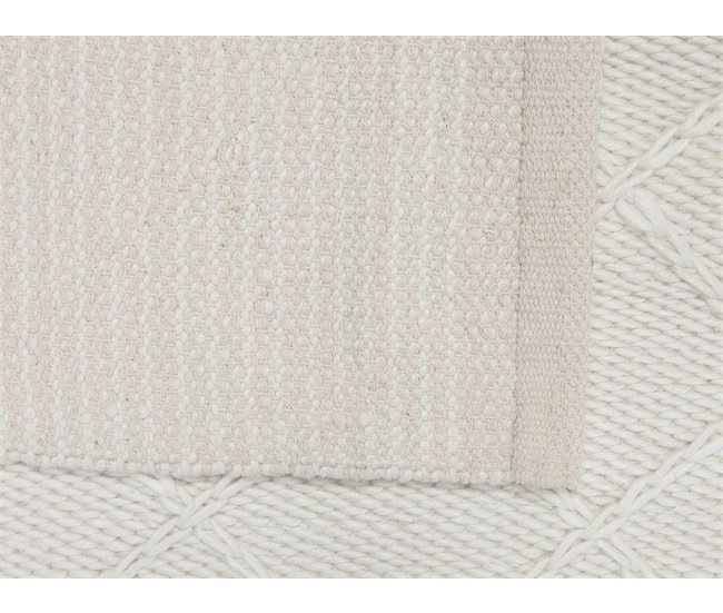 Beliani Alfombra de pelo corto ELLEK 140x200 Blanco/ Beige