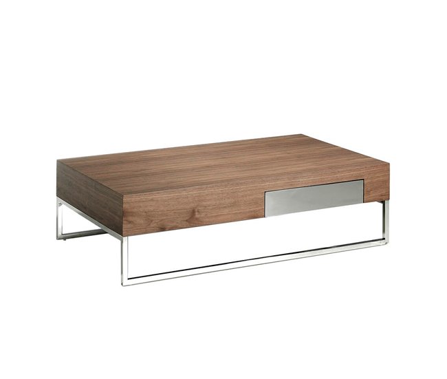 ANGEL CERDA Mesa centro rectangular nogal con cajón Nogal