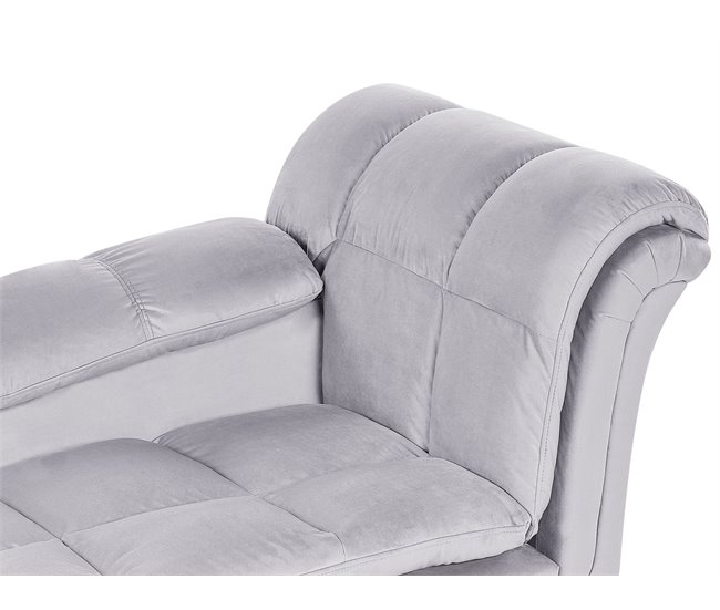 Beliani Chaise longue Terciopelo LORMONT Gris Claro