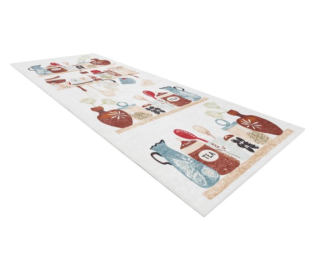 Alfombra lavable ANDRE 1299 Platos para la cocina Beige