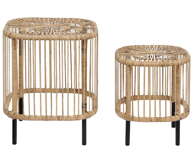 Beliani Conjunto de jardín Ratán MARATEA/CESENATICO Natural