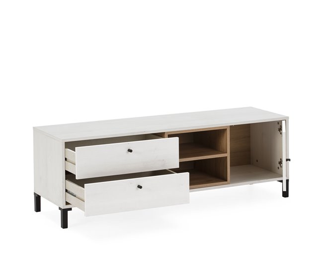 Mueble TV Javea 2 cajones y 1 Puerta 136 Blanco