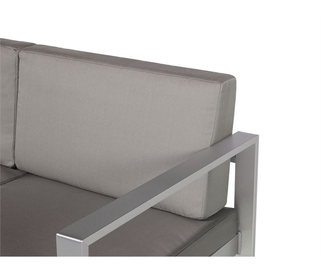 Beliani Banco Aluminio SALERNO 142x70 Gris