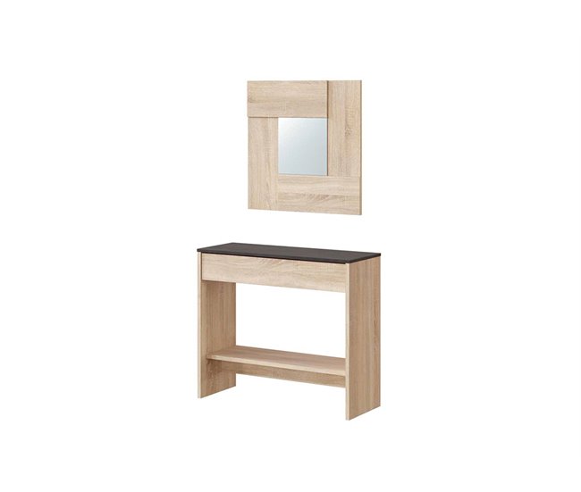 Recibidor con espejo en color roble OXY Roble