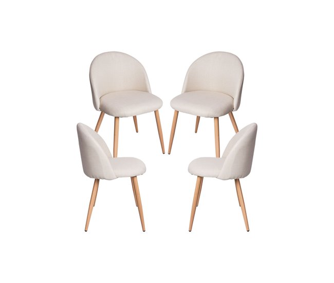 Pack 4 Sillas Vint Tela Beige