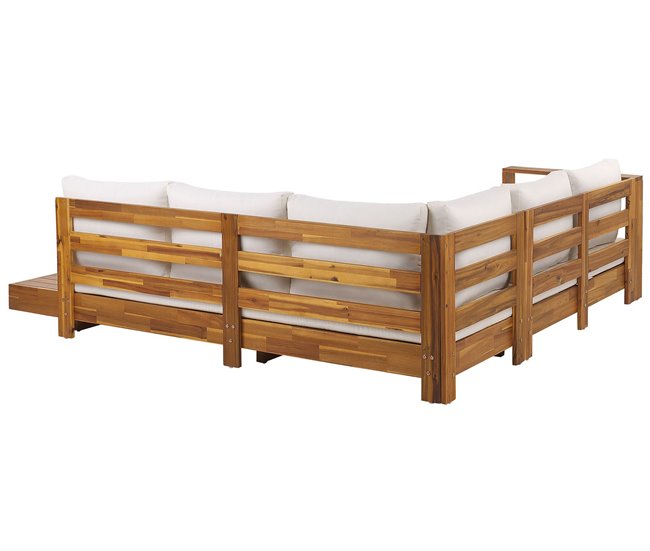 Beliani Conjunto de jardín MARETTIMO Blanco/ Beige