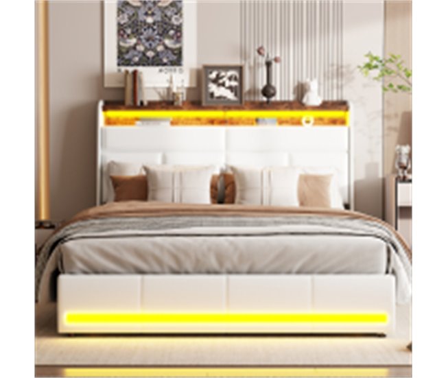 Estructura de cama 165x221 Blanco