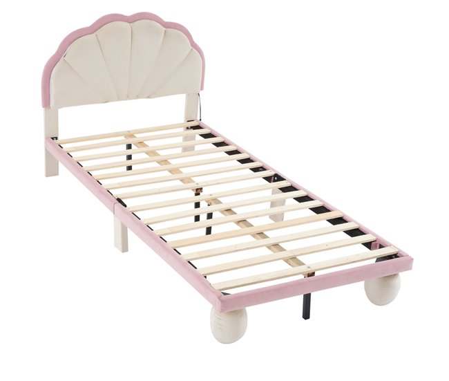 Cama infantil de terciopelo 99x210 Rosa