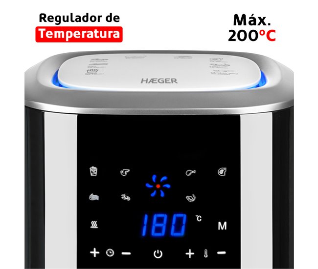Freidora sin aceite digital HAEGER Aero Fryer - 2.2L Blanco