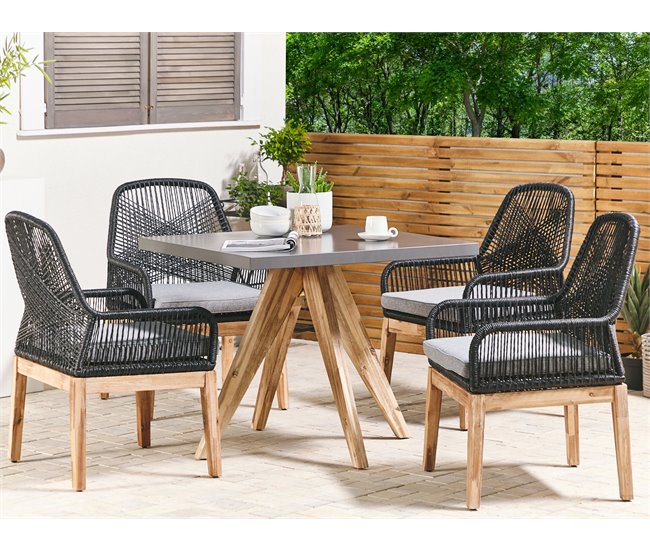 Beliani Conjunto de comedor OLBIA Gris Claro