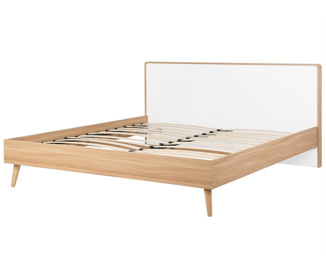 Beliani Cama LED MDF SERRIS 188x215 Marron