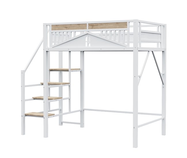 Cama alta para niños 145x255 Blanco