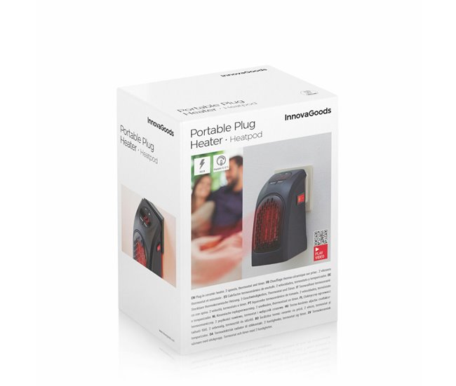 Mini Calefactor de Enchufe Portátil Negro