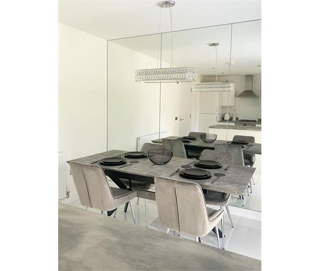 Beliani Mesa de centro AVOCA 80x140 Gris Claro