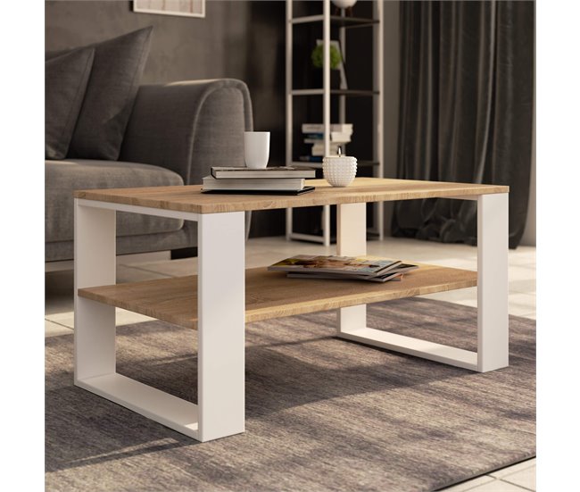 Mesa de centro ALEX 92x53 Blanco/ Madera