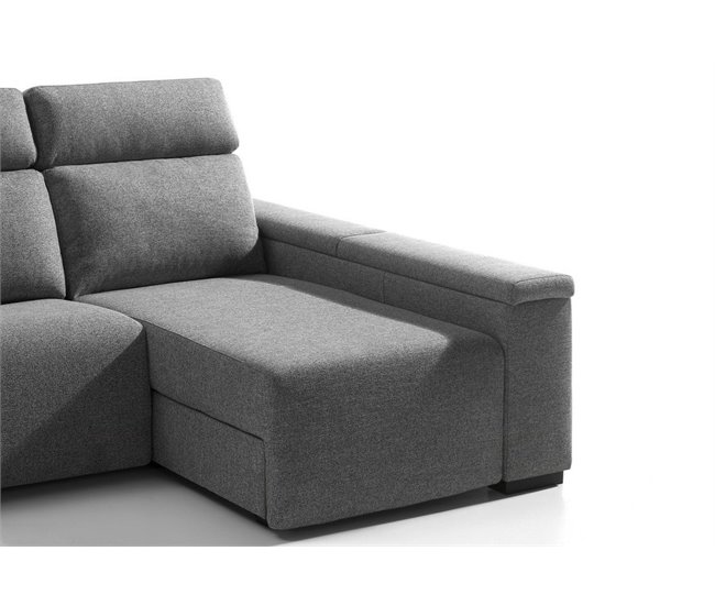 Chaise longue 4 plazas ADRIA relax eléctrico derecho gris claro Gris Claro