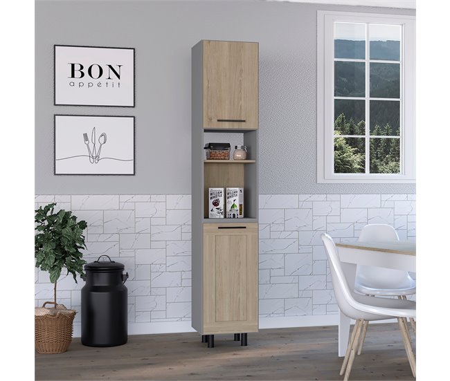 Despensa Alta de Cocina Hasselt, con multiples estantes Multicolor