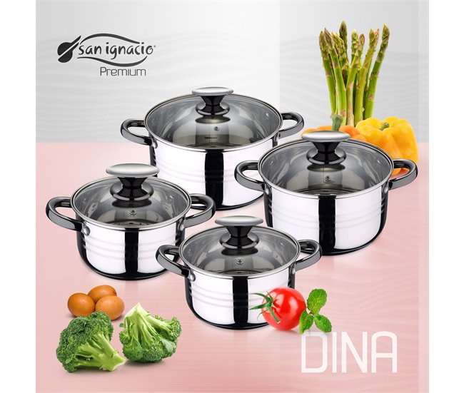 Bateria de cocina 8 piezas sartenes Multicolor