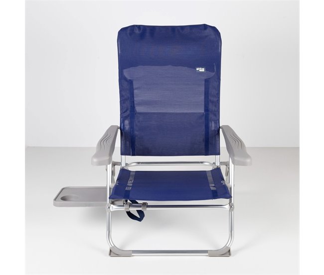 Aktive Pack 2 sillas playa multiposición plegado Slim c/mesa Azul