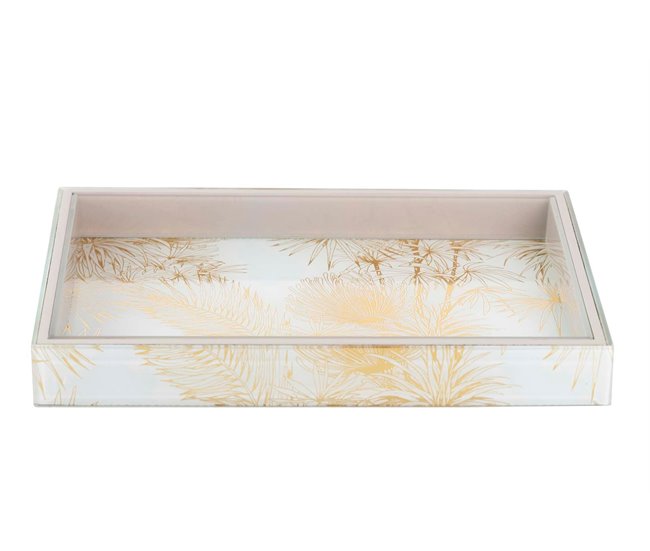 Bandeja Cristal Impresion Foil Verde