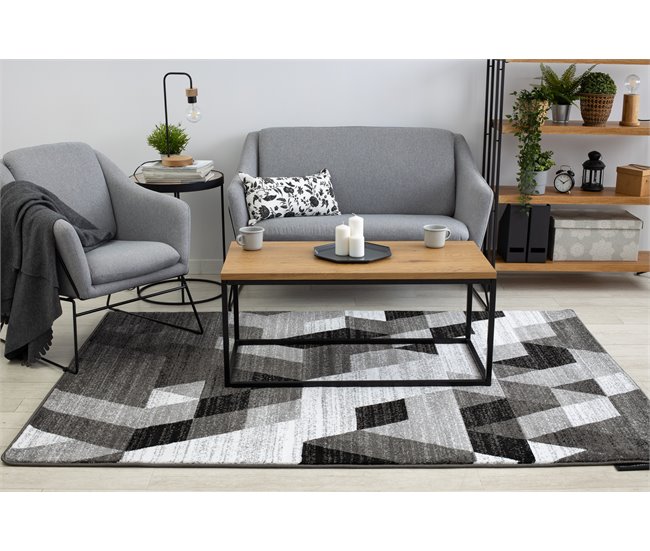 Alfombra INTERO TECHNIC 3D Diamantes Triángulos 160x220 Gris