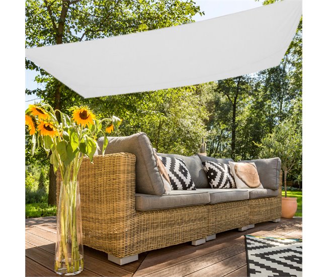 Toldo rectangular sombreo Aktive Garden  uv50 color blanco Blanco
