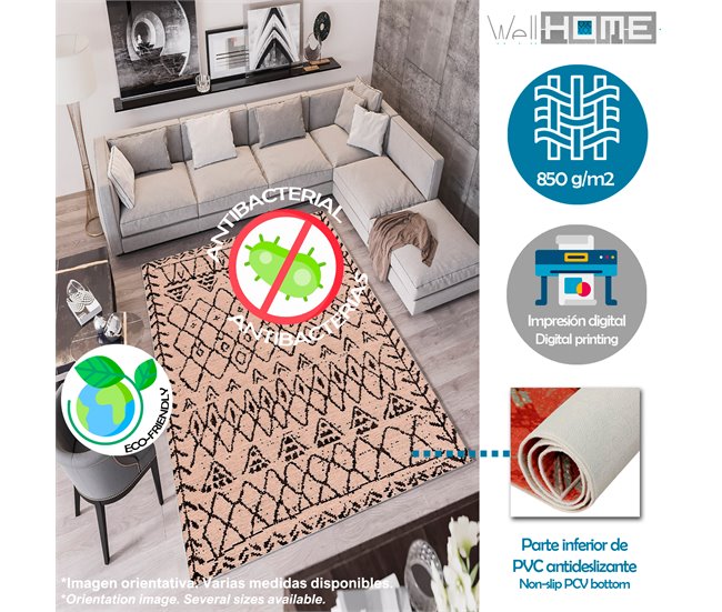 Alfombra De 140 X 220Cm 220x140 Antracita