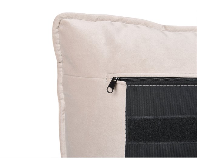 Beliani Cama con almacenaje Terciopelo BAJONNA 183x235 Beige