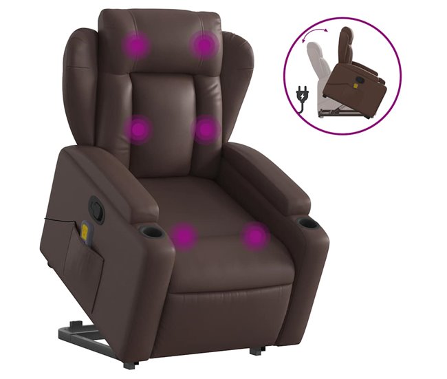 Sillón Reclinable De Masaje Elevable Marron