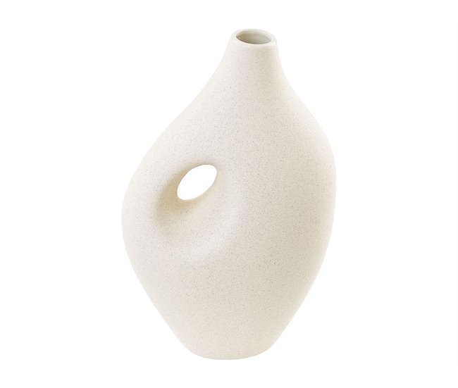 Beliani Jarrón para flores KOMOTINI Blanco/ Beige