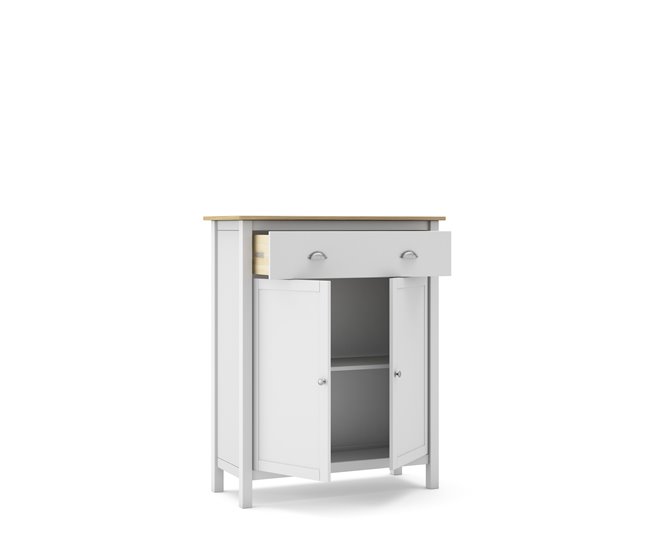 Mueble Microondas 2P 1C LANDHAUS. Blanco