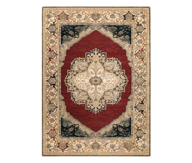 Alfombra de lana POLONIA Palazzo Rosetón 170x235 Rojo