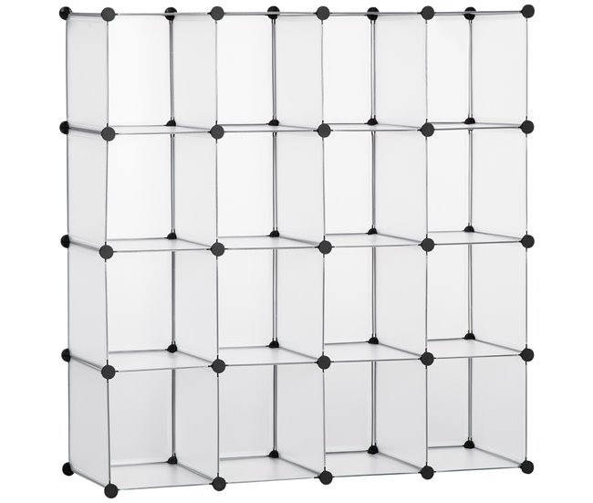 Armario Modular PP, Acero HOMCOM Transparente