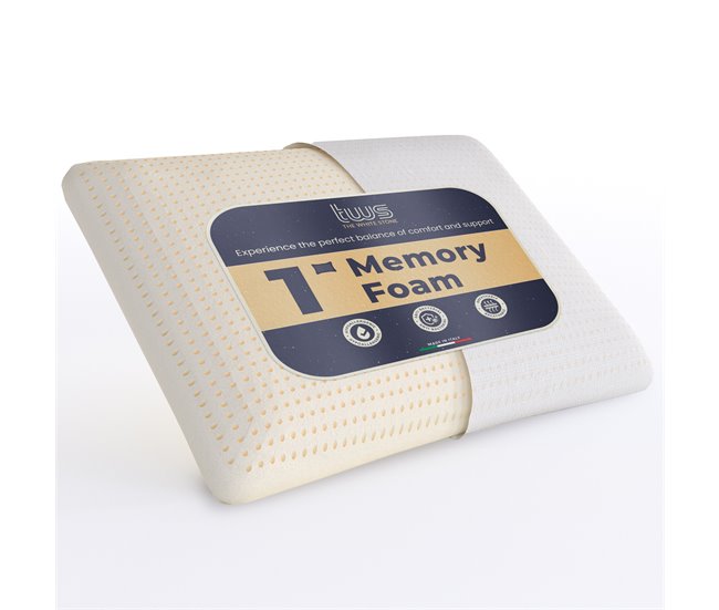 The White Stone Almohada Memory Foam Ergonómica y fresca Blanco