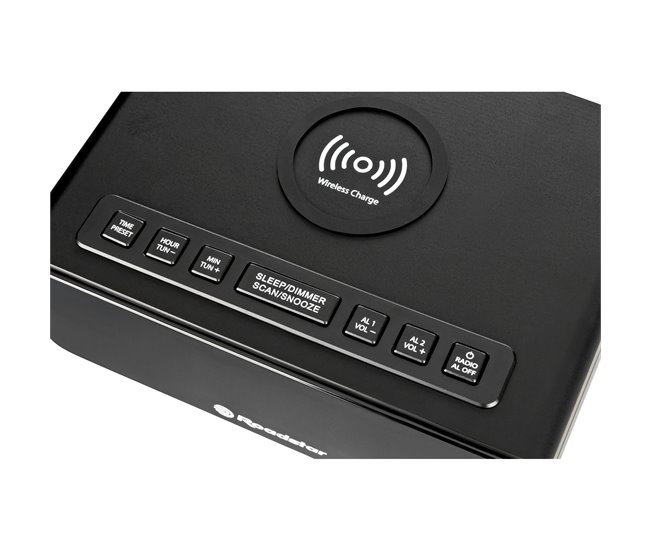 Despertador Roadstar CLR-700  Qi Negro
