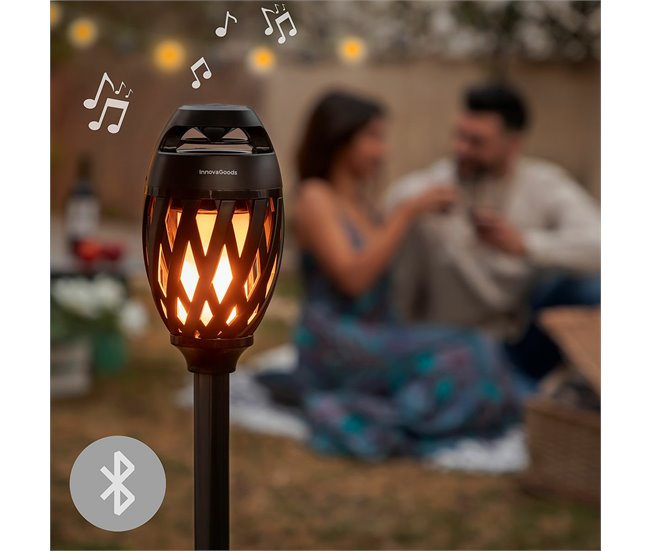 Altavoz Inalámbrico con LED Efecto Llama Negro
