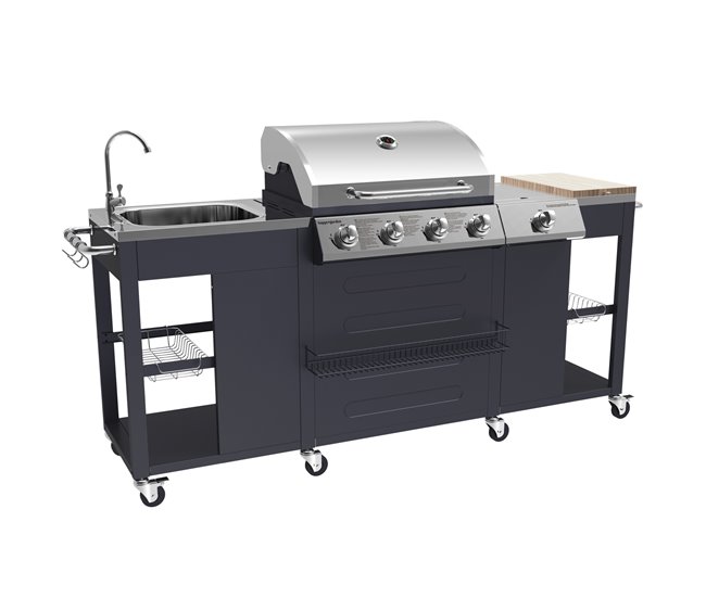 Cocina exterior TEXAS - 4+1 quemadores Negro